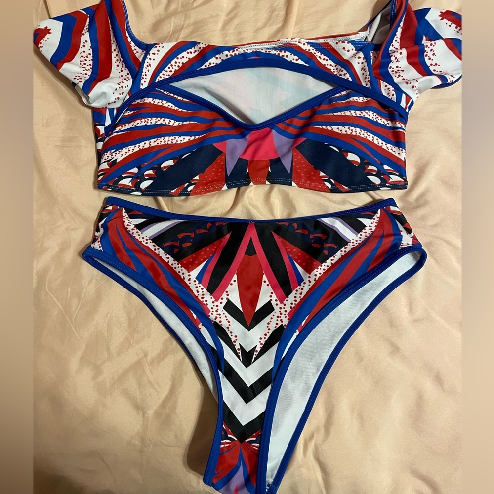 Red white and blue bathing suit